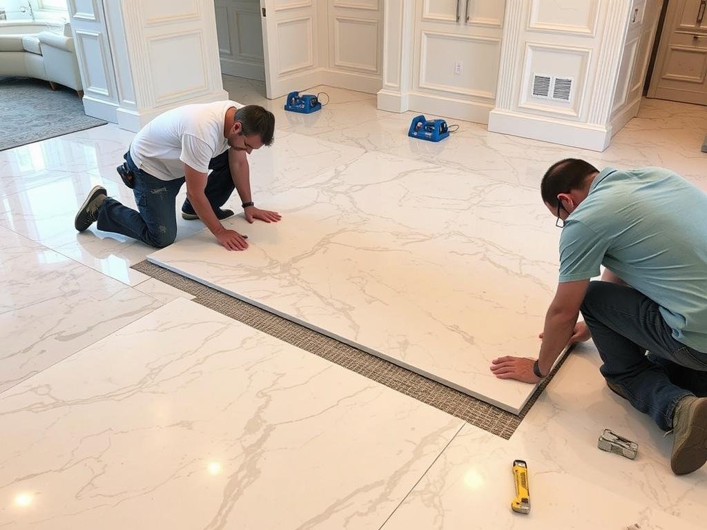 تركيب رخام أرضيات بتصميم فاخر