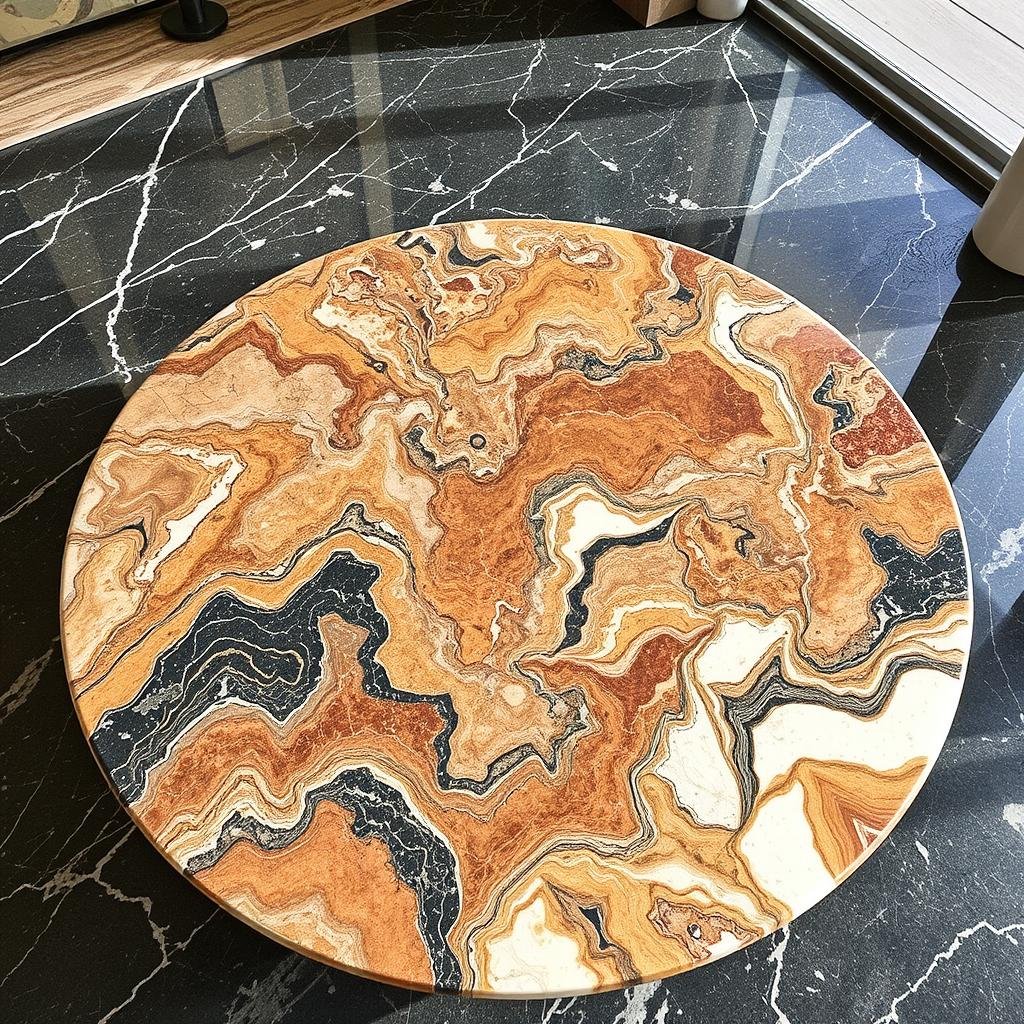 تصميم رخامي فني لطاولة مركزية