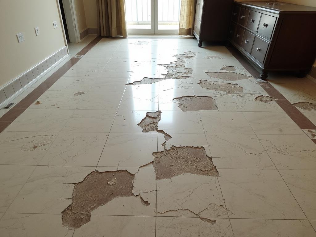 تلف في الأرضيات يحتاج إلى مقاول ترميمات