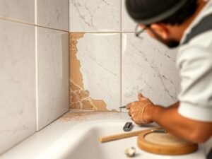 عملية ترميم وتجديد سيراميك في مشروع بالكويت