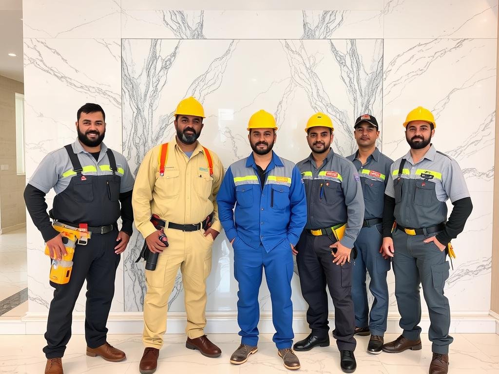 فريق عمل محترف لتركيب الرخام في الكويت