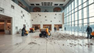 مشروع تكسير سيراميك كبير في أحد المباني بالكويت