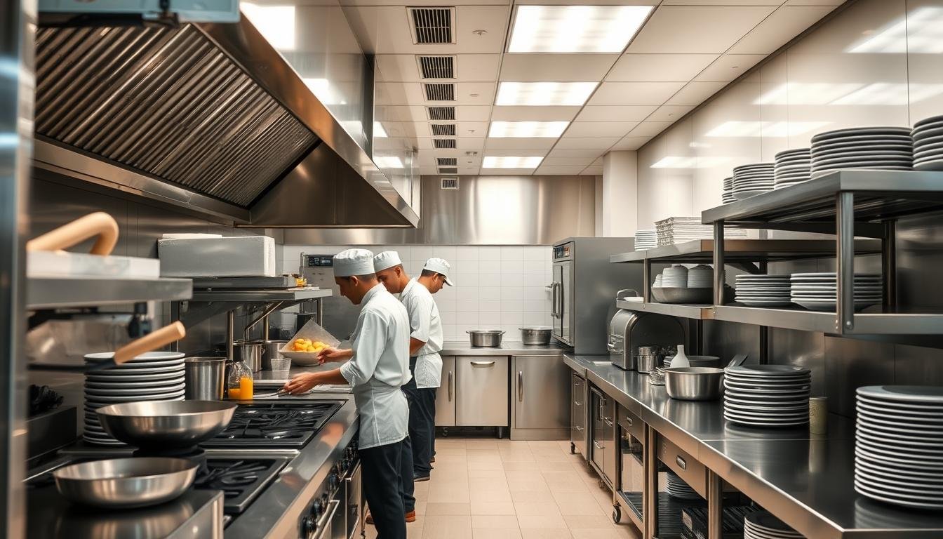 مطعم مجهز بشكل احترافي مع معدات تجهيز مطاعم حديثة