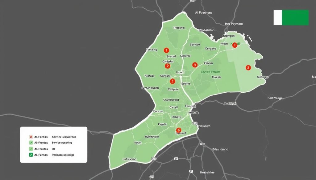 خريطة منطقة الفنطاس مع تغطية خدمات مقاول صحي الفنطاس