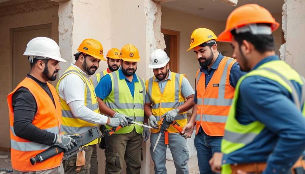 فريق مقاول تكسير الفنطاس المحترف أثناء العمل