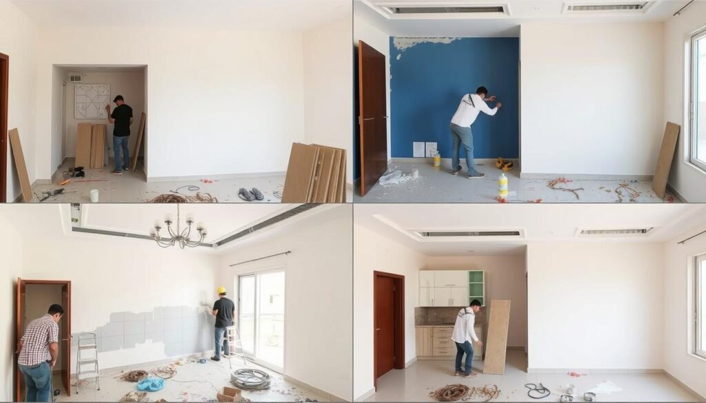 مراحل تنفيذ ترميمات أبو فطيرة