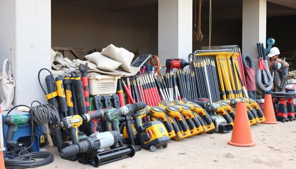 معدات وأدوات حديثة يستخدمها مقاول تكسير مشرف