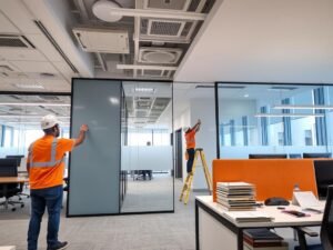 ترميم مكتب تجاري في الكويت مع تحديث الديكور