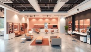 تصميم ثلاثي الأبعاد لصالون قبل التنفيذ