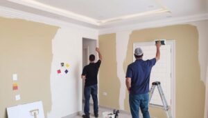 عملية دهان وتشطيب جدران داخلية في منزل بالعدان عملية دهان وتشطيب جدران داخلية في منزل بالعدان