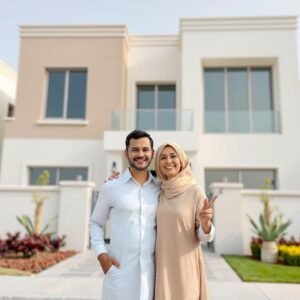 عميل سعيد بعد الانتهاء من مشروع بناء وتشطيب منزله