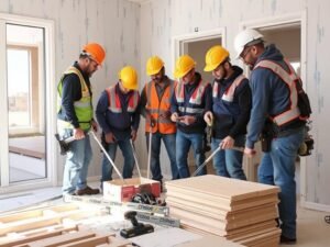 فريق مقاول ترميمات بيان المحترف يعمل في مشروع ترميم في منطقة بيان