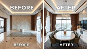 مشروع تشطيب فاخر منفذ بواسطة مقاول تشطيبات بالكويت