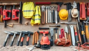 معدات وأدوات متخصصة يستخدمها معلم تكسير وهدم في عمله