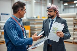 معلم عازل جيتاروف يشرح لعميل عن أنواع العوازل المختلفة وفوائدها