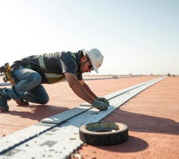 معلم عازل جيتاروف يقوم بتركيب عازل على سطح منزل في الكويت