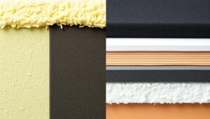 مقارنة بصرية بين أنواع مواد العزل المختلفة مقارنة بصرية بين أنواع مواد العزل المختلفة