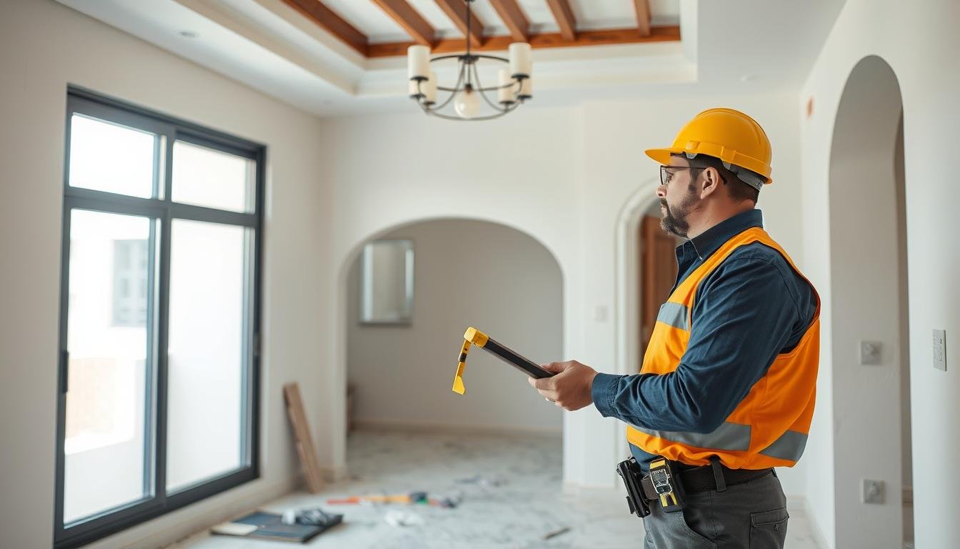 مقاول ترميمات صباح السالم يقوم بفحص موقع العمل