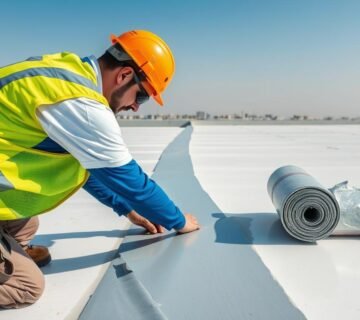 مقاول عازل اسطح يقوم بتنفيذ أعمال عزل مائي لسطح منزل