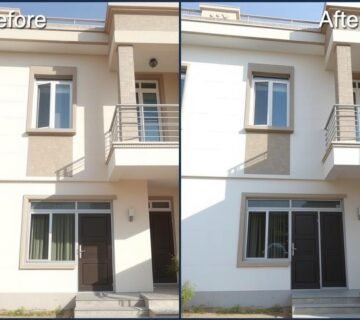 منزل في العدان بعد عملية ترميم شاملة للواجهة الخارجية