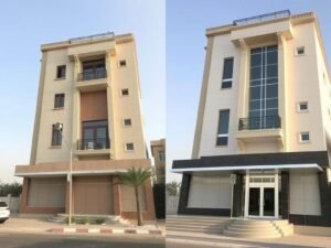 واجهة مبنى تم ترميمها بشكل احترافي في الكويت