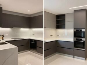 ترميم وتجديد مطبخ عصري في منزل كويتي