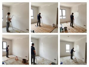 عملية ترميم شاملة لمنزل في الكويت تظهر مراحل العمل المختلفة