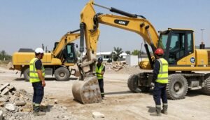 فريق معلم تكسير وهدم محترف يعمل في موقع بالكويت