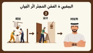 مخطط توضيحي لمراحل تنفيذ مشروع ترميم في الكويت